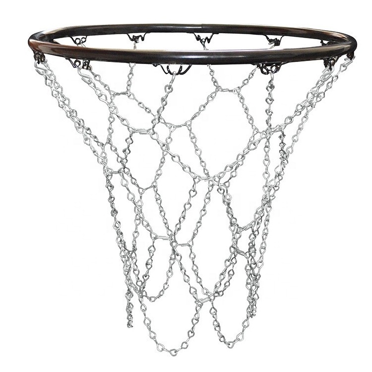 Factory Direct Sale Indoor Outdoor 12 Buckles Galvanized Steel Metal Iron Basketball Chain Net