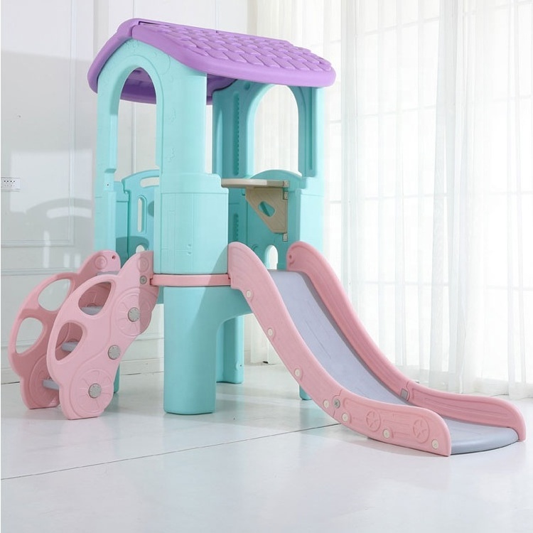 Plastic Family Combination Small Indoor Kids Playground Slide For Children