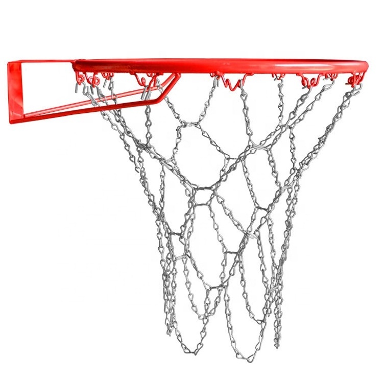 Factory Direct Sale Indoor Outdoor 12 Buckles Galvanized Steel Metal Iron Basketball Chain Net