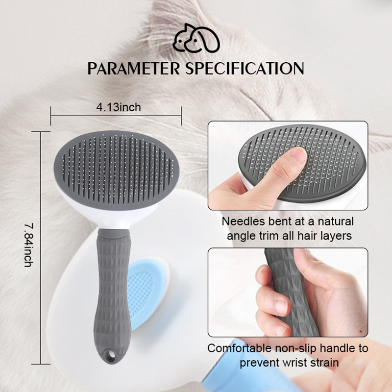 Pet Grooming Tool Dog Hair Remover Comb Cat Dog Hair Grooming And Care Brush For Long Hair Self Cleaning Pet Brush