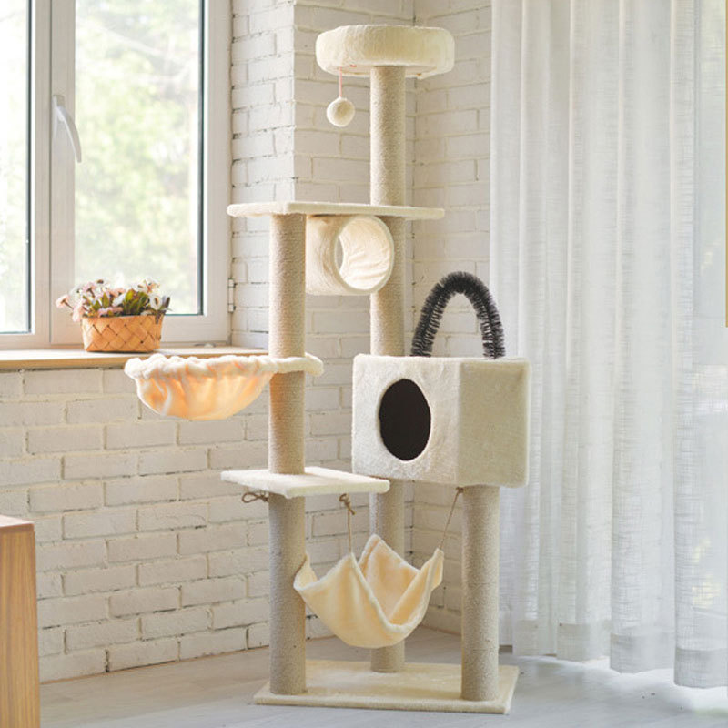 Multi-Level Cat Tree Condo with Sisal Scratching Posts Perches Houses Hammock and Baskets Cat Tower Furniture For Kitty Activity