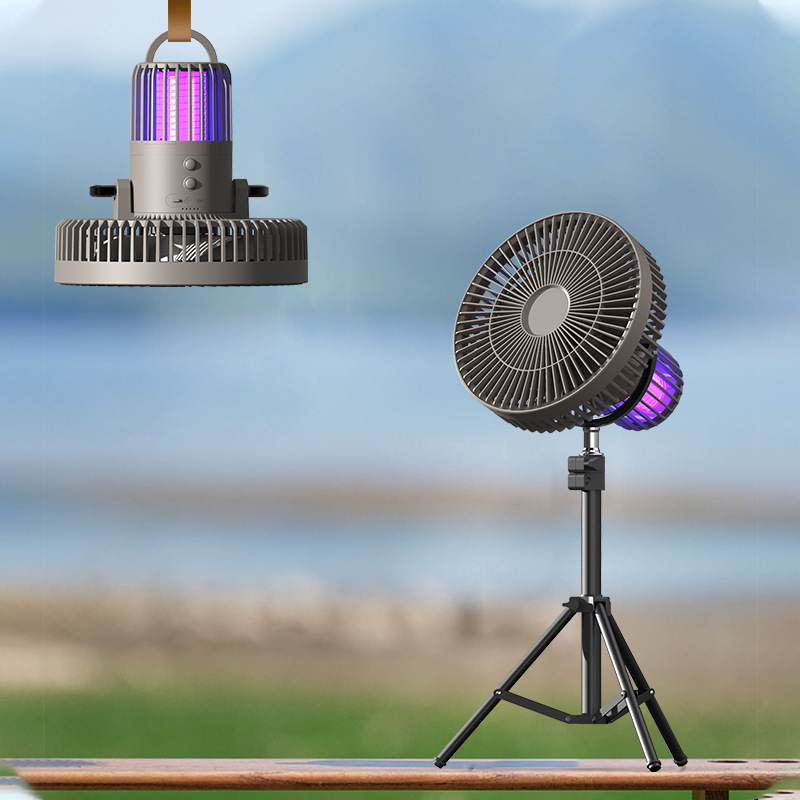 Outdoor Camping Fan Wireless Tripod Hanging Power Bank Ceiling Fan Portable Light Fan---Mosquito control style