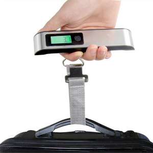 J&R Wholesale Custom Logo Light Hold Indication Portable 50kg Weighing Stainless Steel Handheld Digital Travel Scale