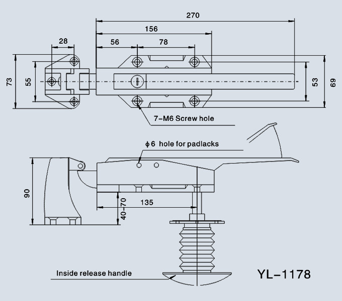 coldroom  Cold Room Door Latch cam-lift safety Latch door safety latch