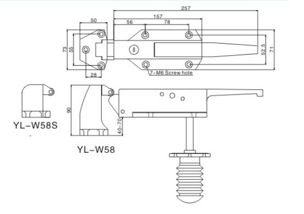 1178 Inside release handle hidden lock Door Safety Latch