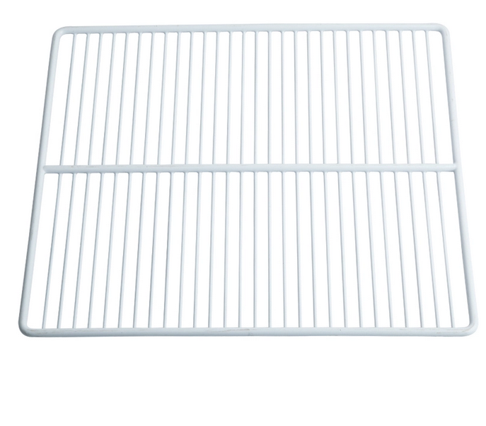 Ajustable plastic coated wire refrigerator shelf