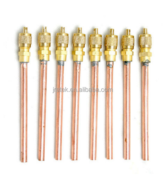 Cheap Freezer Refrigeration tool 1/4 Copper Access Valve 1/4 Charging Valve for air conditioner and refrigerator spare parts