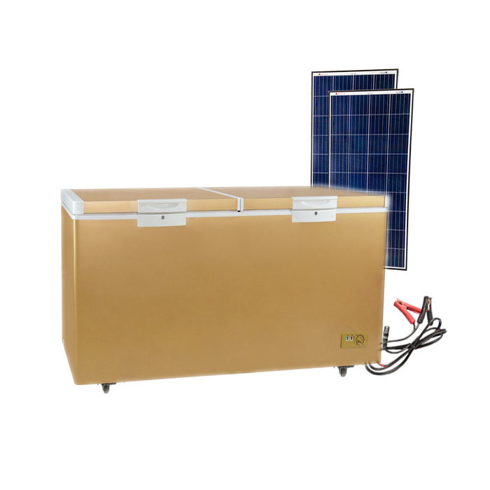 358L 12v solar freezer double door top open door deep chest freezer