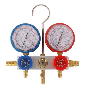 High Quality R32 Manifold Gauge Set Aluminium Body AC Refrigeration Pressure Gauges