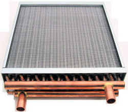 Copper tube aluminium finned heat exchanger for hydronic furnaces boiler