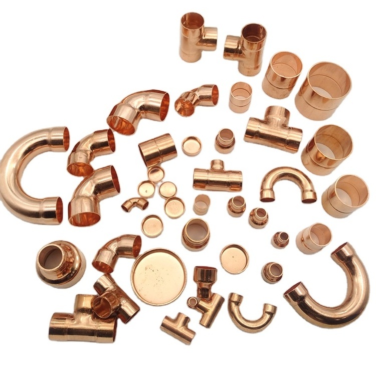 High Quality Plumbing Copper Material Three Way Four Way Copper Female Equal Copper pipe fittings