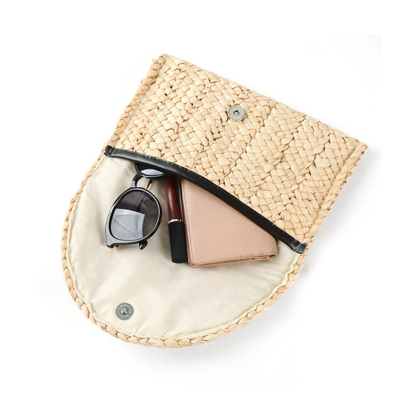 Wholesale women summer beach handbags straw raffia rattan clutch bag