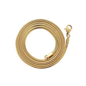 wholesale men jewelry men stainless steel gold flat snake chain