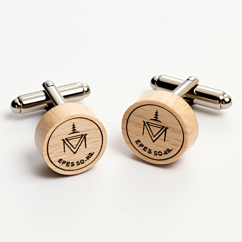 eco friendly suit accessories wedding name custom engraved logo wooden cufflinks