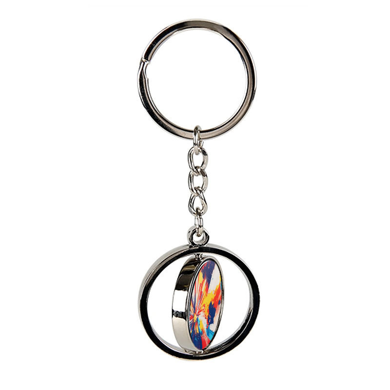 promotional gifts bulk custom logo spinning metal rotating keychain