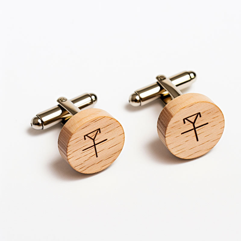 eco friendly suit accessories wedding name custom engraved logo wooden cufflinks