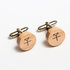 eco friendly suit accessories wedding name custom engraved logo wooden cufflinks