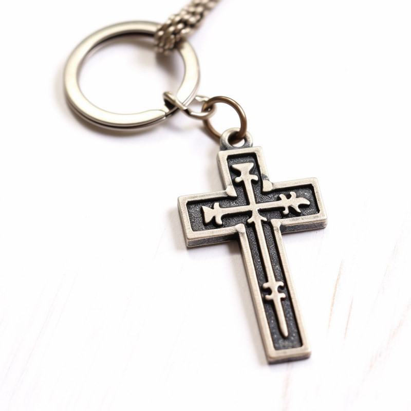 souvenir gifts bulk custom personalized metal religious jesus cross keychain