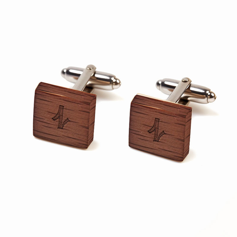 eco friendly suit accessories wedding name custom engraved logo wooden cufflinks