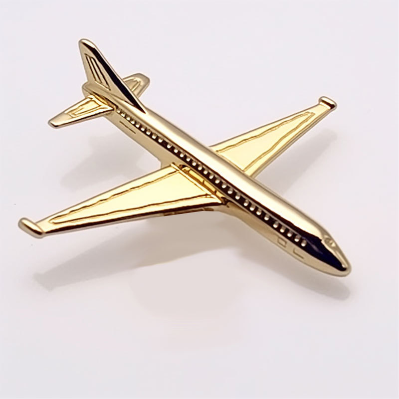 airline souvenir custom design aircraft airbus 3D metal airplane lapel pin