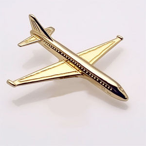 airline souvenir custom design aircraft airbus 3D metal airplane lapel pin