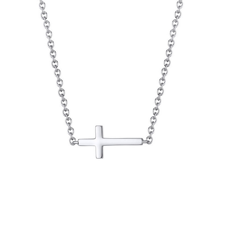 wholesale cheap religious jewelry necklace stainless steel cross silver pendant