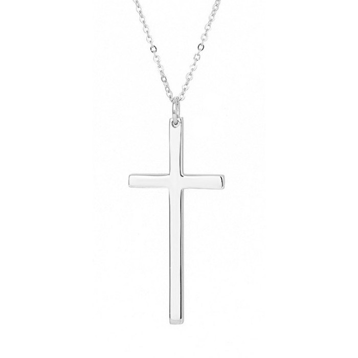 wholesale cheap religious jewelry necklace stainless steel cross silver pendant