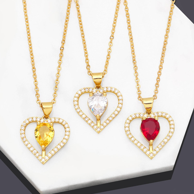 Low MOQ 10pcs Wholesale crystal i love you forever heart pendant necklace valentines day jewelry