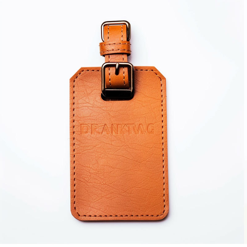 trip airport flight travel gifts custom logo embossed PU vegan leather luggage travel tag