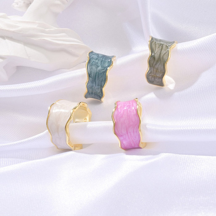 fashion jewelry enamel paint women colored enamel adjustable rings