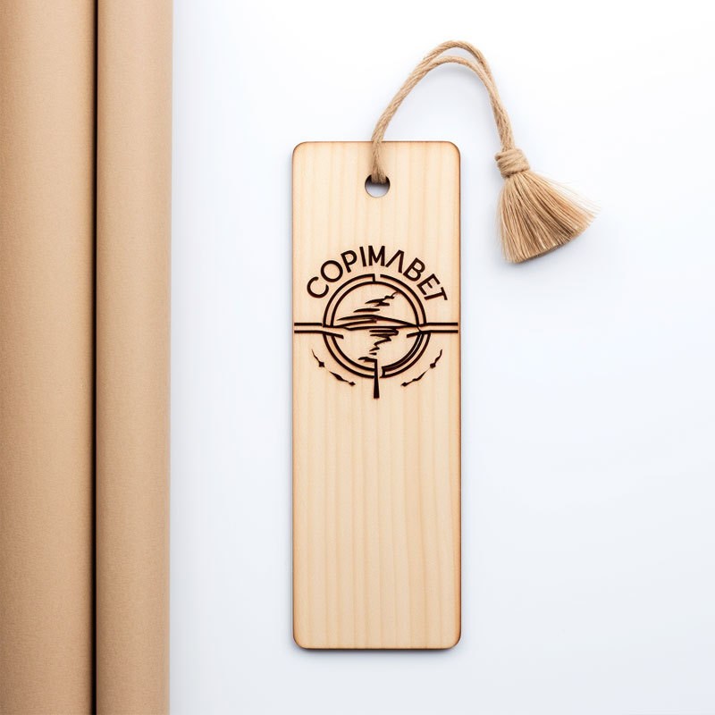 eco friendly school souvenir gift wood craft custom logo engraved wooden bookmark