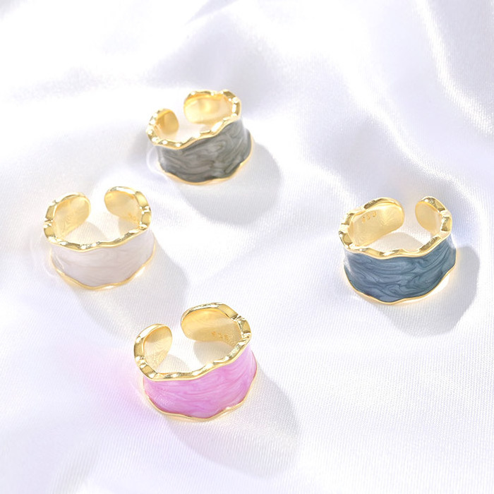 fashion jewelry enamel paint women colored enamel adjustable rings