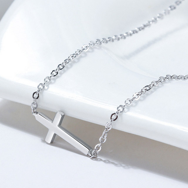 wholesale cheap religious jewelry necklace stainless steel cross silver pendant