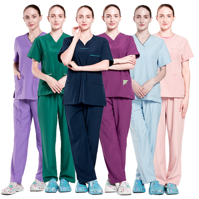 Collar Scrub Suit Hospital Uniforms Red Fashion Sexy Scrub Tops New  Wholesale Customization Chinese Woven Medical Uniforms Nurse |  BestSuppliers.com