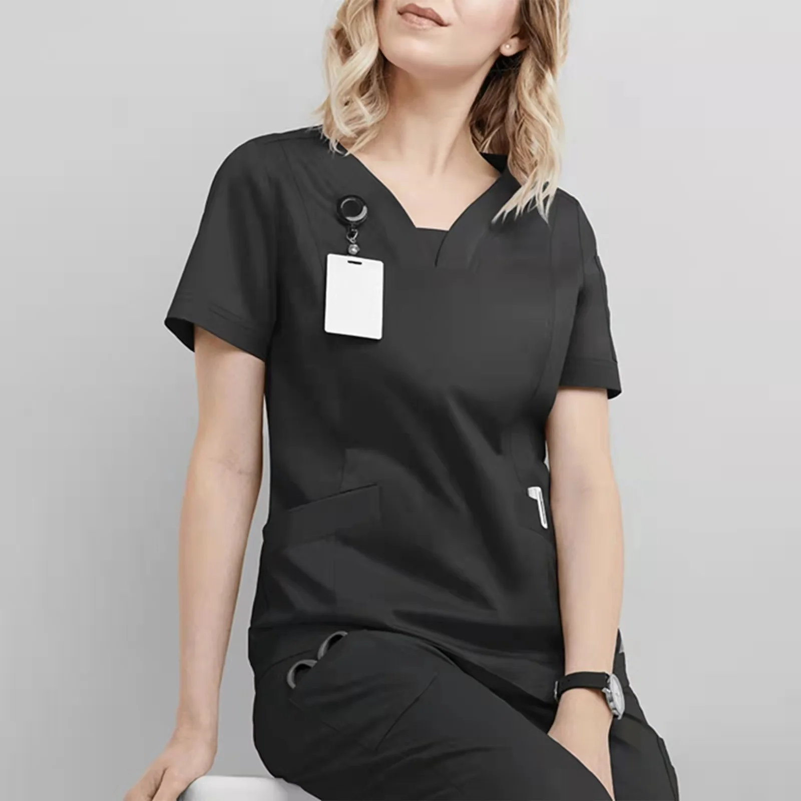 Uniform Medical Scrub Uniform Nurse Scrub Suit Wholesale 100% Cotton V Neck Hospital Uniform Medical Scrub on Sale