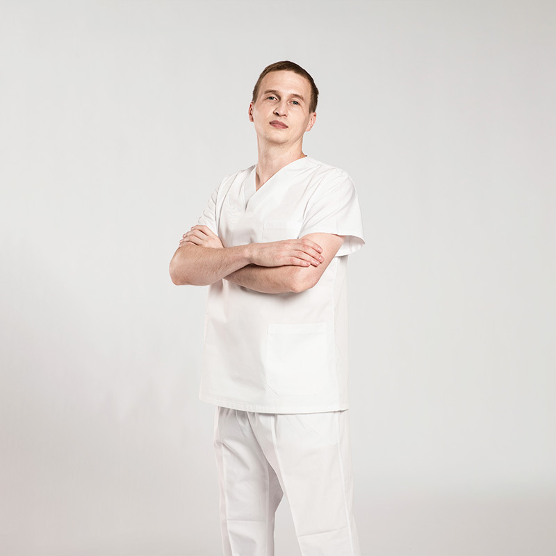 Collar Scrub Suit Hospital Uniforms Red Fashion Sexy Scrub Tops New Wholesale Customization Chinese Woven Medical Uniforms Nurse