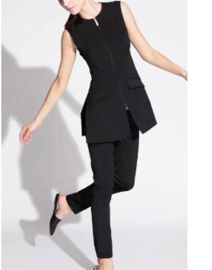 Spa Tunic sleeveless Hotel Spa Uniform Salon Pet Shop Uniform Fashion Slim Fit Top Scrub Clothes Women Scrubs Lab Coat Custom