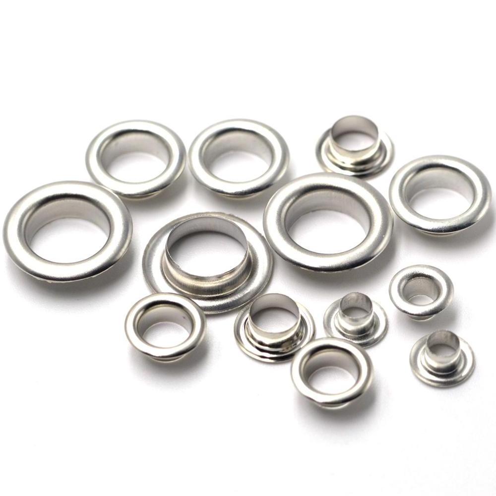 Stainless steel or Brass Or Iron Material Silver Grommet Eyelet With Washer Fit Leather Craft Shoes Belt Accessories