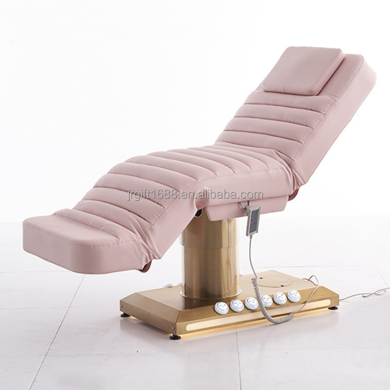 Stainless Steel Foot Control Massage Table And Chair 3 Motors Electric Lift Facial Spa Bed