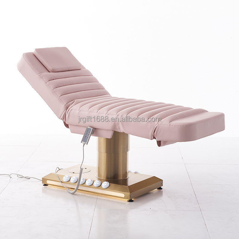 Stainless Steel Foot Control Massage Table And Chair 3 Motors Electric Lift Facial Spa Bed