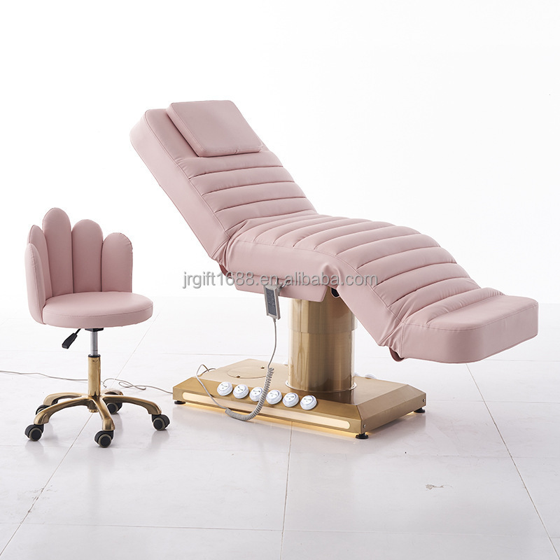 Stainless Steel Foot Control Massage Table And Chair 3 Motors Electric Lift Facial Spa Bed