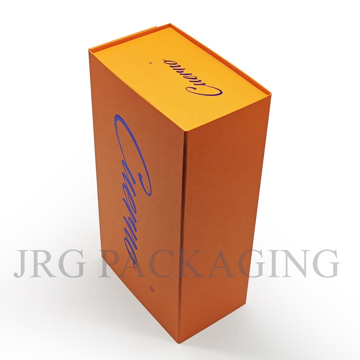 Customized Orange Box with Foil Stamping Logo Luxury Packaging for Products Wedding Gift Packing Folding Box Clothing Shoes Box