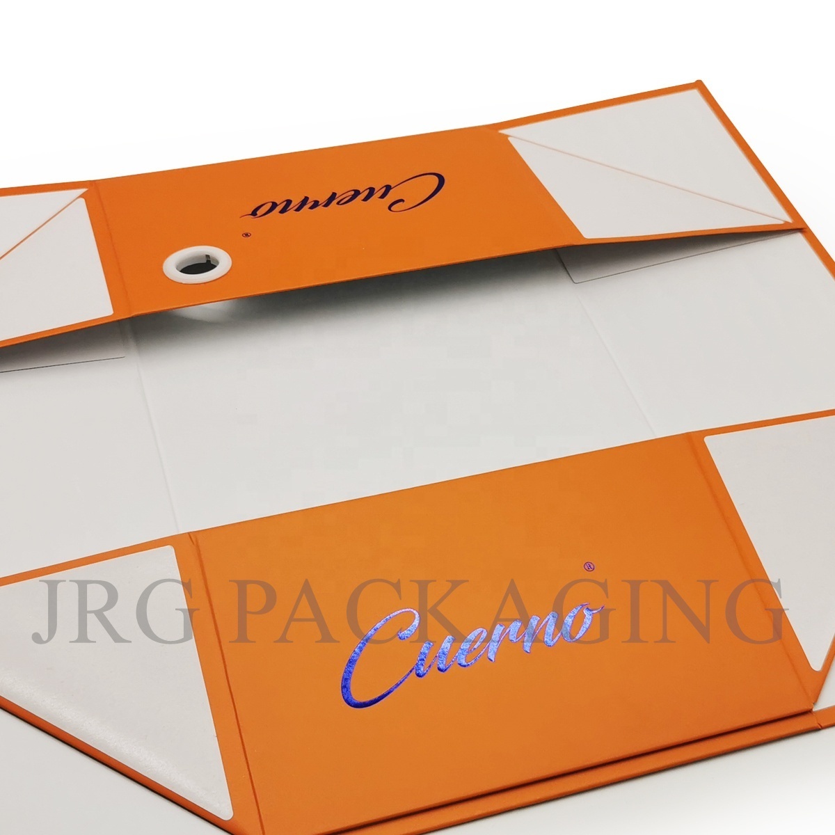 Customized Orange Box with Foil Stamping Logo Luxury Packaging for Products Wedding Gift Packing Folding Box Clothing Shoes Box