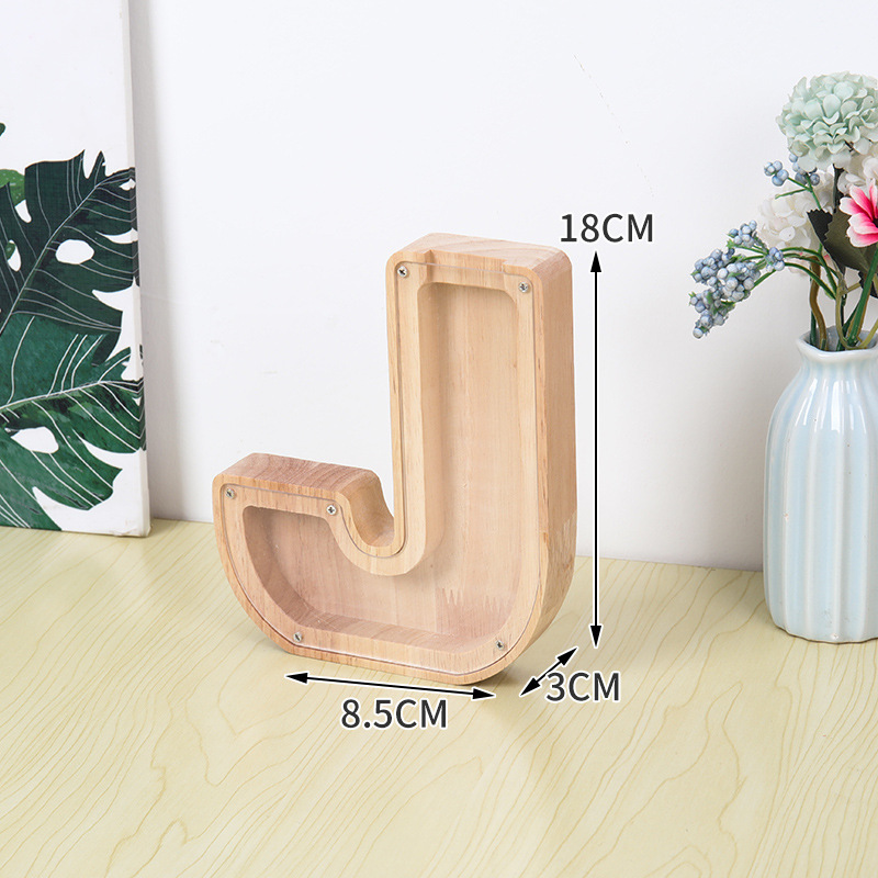 free sample  Personalized Wooden Letter Piggy Bank Large Money Box Alphabet Piggy Bank for Kids Kids Piggy Bank Money Saving Box