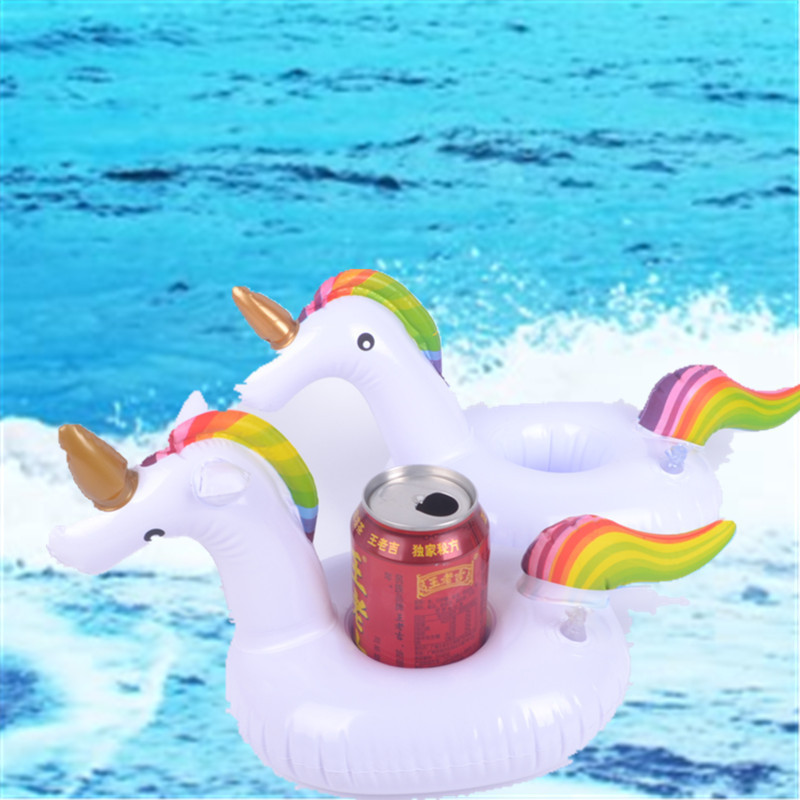 PVC inflatable floating flamingo can drink cup holder drinks holder