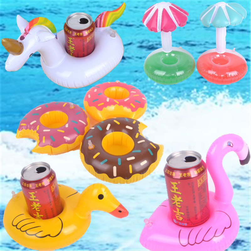 PVC inflatable floating flamingo can drink cup holder drinks holder