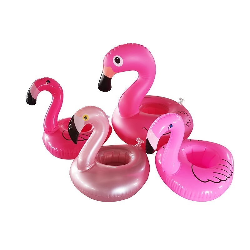 PVC Round Flamingo Floating Beer Drink Holders Beach Float Beverage Coasters Swimming Pool Inflatable Cup Holder drinks holder