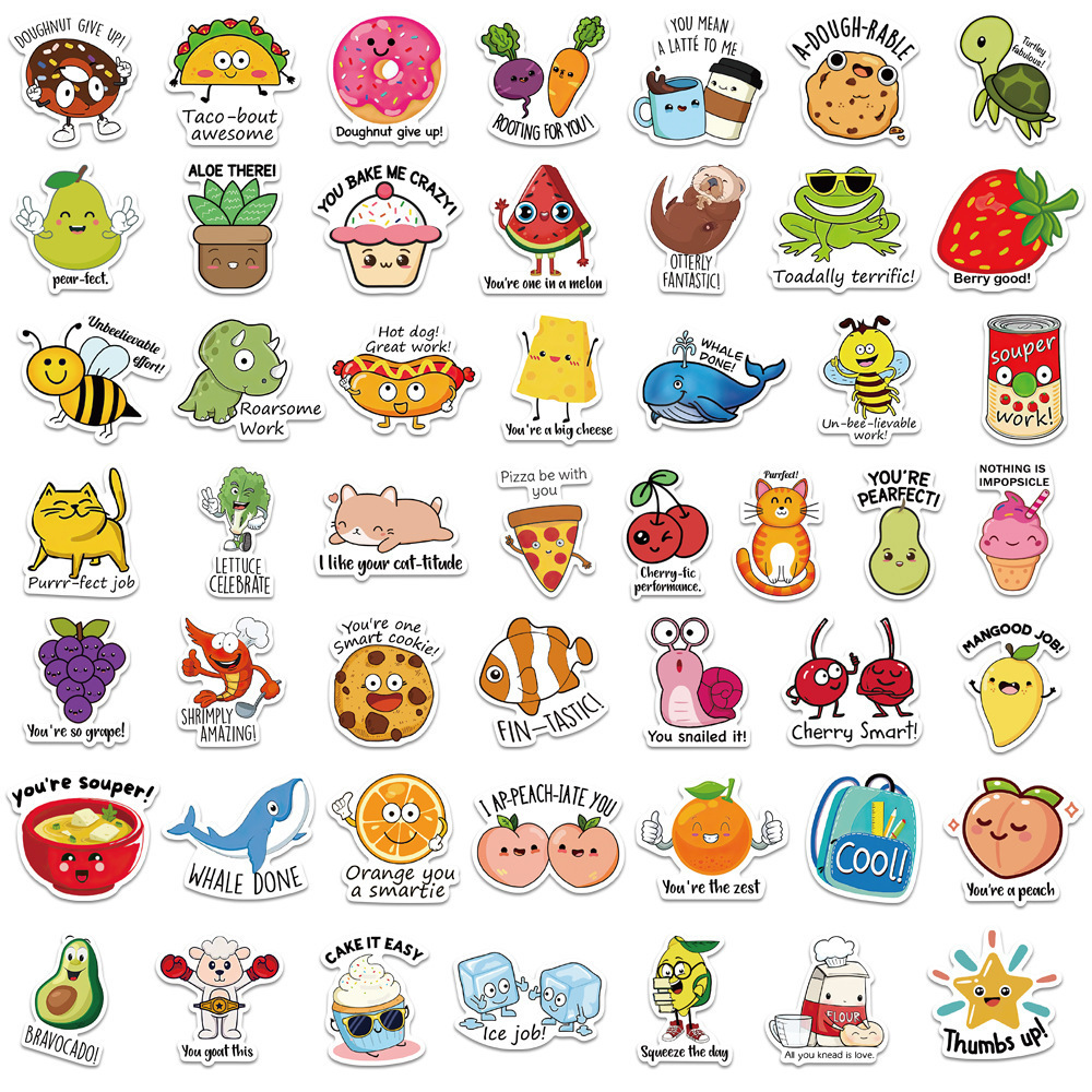 2023 Punny Rewards Stickers Cartoon Animal Cute Incentive School Stickers For Students Kids Teachers Classroom School