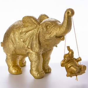 2023 Handmade And High Quality Resin Animal Statue For Home Decor Gold Elephant Decor