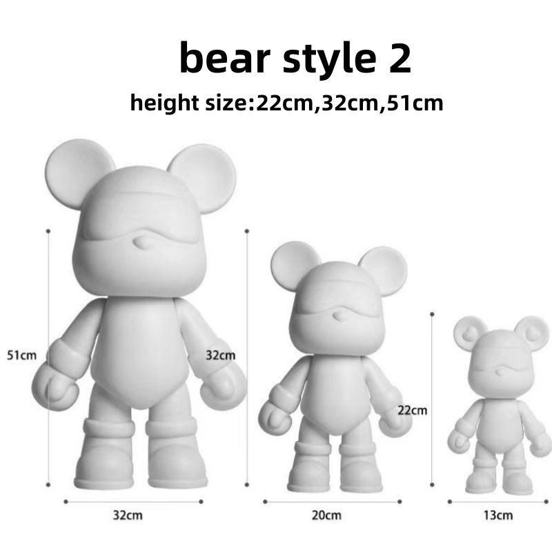 Custom Made Diy Blank Bearbrick 1000 1000% Blank BearsBrick Bears 400 400% 70cm White Black Bearbrick